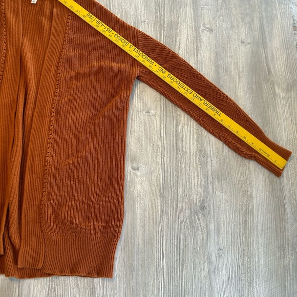 BP. Cozy Long Knit Sweater Cardigan Duster Womens Medium Orange Rust Fall Winter - Picture 8 of 8
